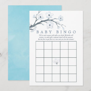 Convite Bingo de Chá de Bebê com Flor de Cerejeira