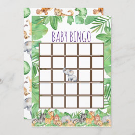 Convite Bingo de Chá de fraldas Animal Safari Selvagem