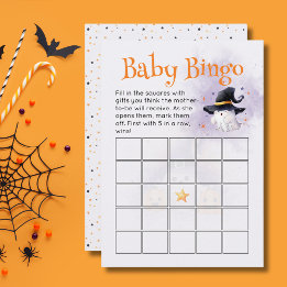 Convite Bingo De Chá de fraldas Bingo De Bebê De Halloween