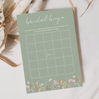 Bingo de Chá de Noiva de Flor Silvestre Boho Jardi