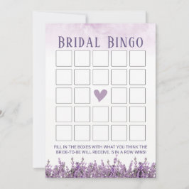 Convite Bingo de Chá de panela Floral de Lavanda Elegante