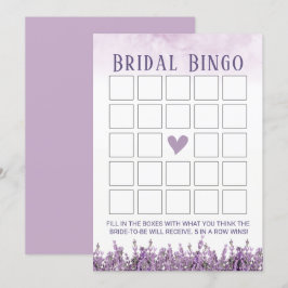 Convite Bingo de Chá de panela Floral de Lavanda Elegante