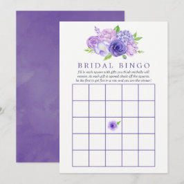 Convite Bingo de Chá de panela Floral Ultra Violet Waterco