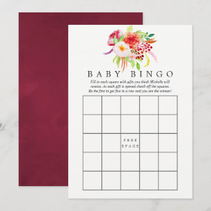 Convite Bingo de Chuveirinho de Bebê Charme Rústico Chic V