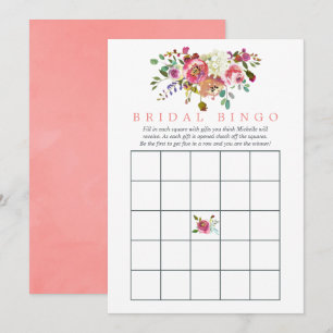 Convite Bingo de Chuveiro de Noiva Floral em Aquarela