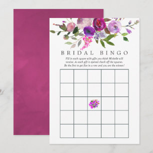 Convite Bingo de Chuveiro de Noiva Floral em Aquarela na M