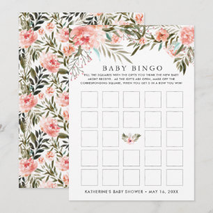 Convite Bingo de Chuvinha de Flores de Verão para Baby Sho