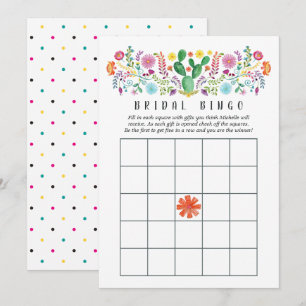 Convite Bingo Nupcial Fiesta Floral Aquarela Colorida
