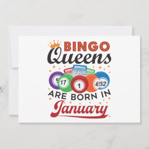 Convite Bingo Queens são Nasceres no aniversário de janeir