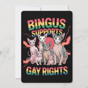 Convite Bingus dá suporte a gays Rights Sphynx Cat LGBTQ P