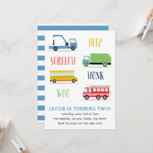 Convite Bipe Screech Woo Kid's festa de aniversário_Blue