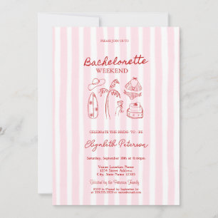 Convite Biquínis Vermelhos com Desenho & Martinis de Listr