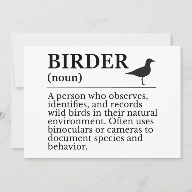 Convite Birder definition - wild bird observer (Frente)