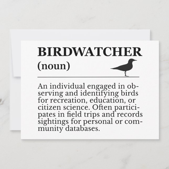 Convite Birdwatcher Definition Observation Identification (Frente)