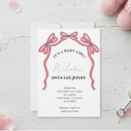 Convite Birth announcement card for a baby Newborn 