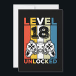 Convite Birthday 18th Level Unlocked 18 Gaming Vintage<br><div class="desc">Birthday 18th Level Unlocked 18 Gaming Vintage</div>