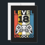 Convite Birthday 18th Level Unlocked 18 Gaming Vintage<br><div class="desc">Birthday 18th Level Unlocked 18 Gaming Vintage</div>
