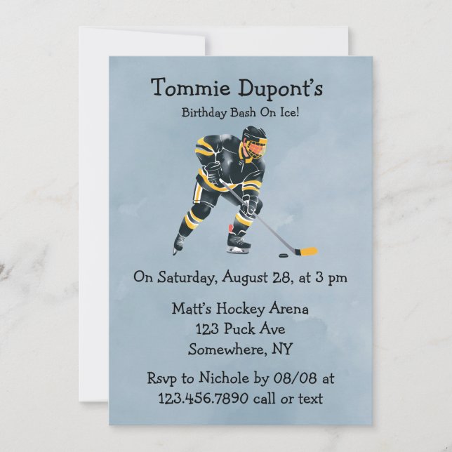 Convite Birthday Bash On Ice (Frente)