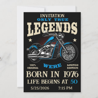 Convite Birthday Biker Motorcycle Chopper Personalizable