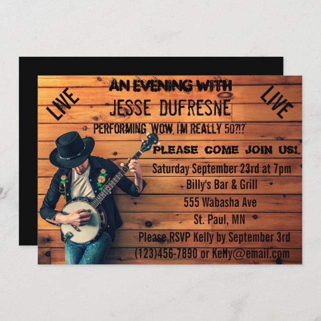 Convite Birthday Blues (Frente/Verso)