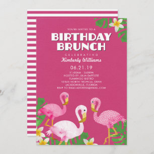 Convite Birthday Brunch Fuchsia