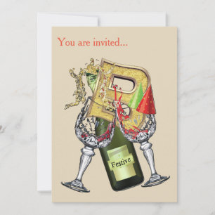 Convite Birthday-Capital Monograma - letra B