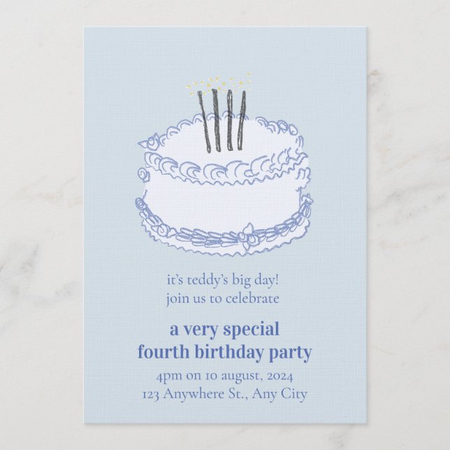 Convite Birthday Celebration – Editable Party Invitation T (Frente)