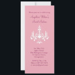 Convite Birthday Chandelier (rosa)<br><div class="desc">Um delicado e antigo candelabro cria o ambiente perfeito para qualquer Festa de aniversário. Ele é mostrado no papel básico; no entanto,  recomendo o peso e a textura do papel de linho,  ou o martelo do papel de gelo metálico.</div>