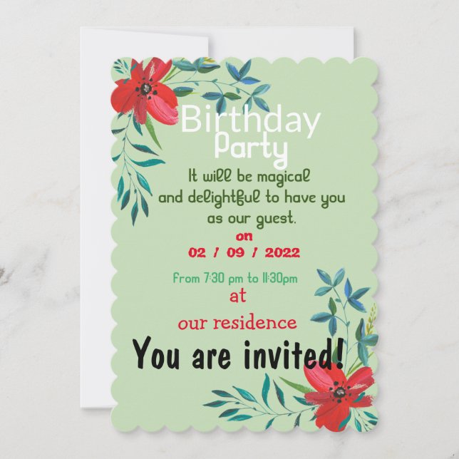 Convite Birthday colors  invitation (Frente)