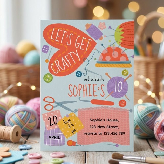 Convite Birthday craft and art Invitation (Criador carregado)