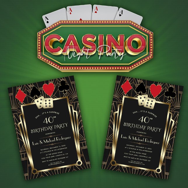 Convite Birthday do Poker Casino de Las Vegas (Criador carregado)