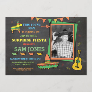 Convite Birthday Fiesta México Fotografia Festa Mexicana C