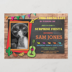 Convite Birthday Fiesta México Fotografia Festa Mexicana C