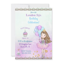 Birthday Girl Princess Cupcake Balloons Lavanda