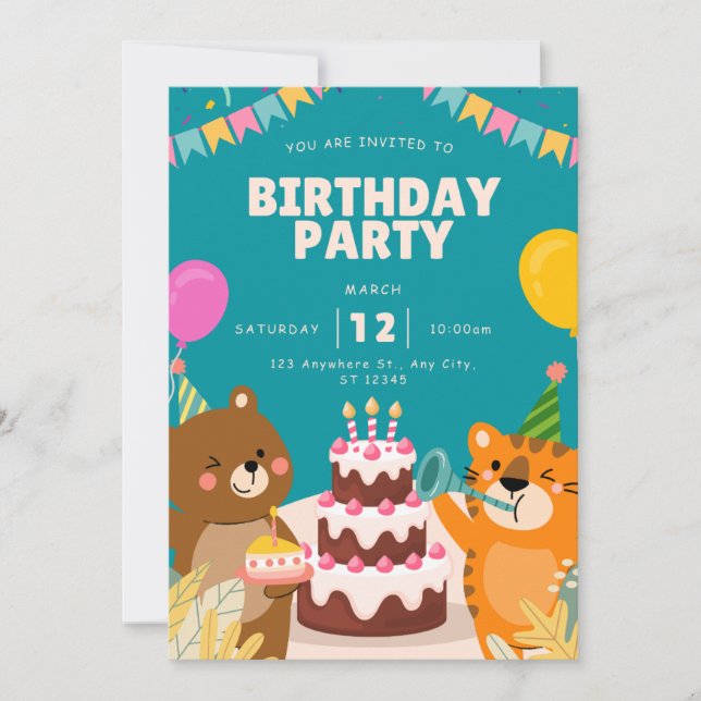 Convite birthday invitation  (Frente)