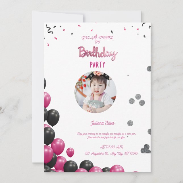 Convite Birthday Invitation  (Frente)