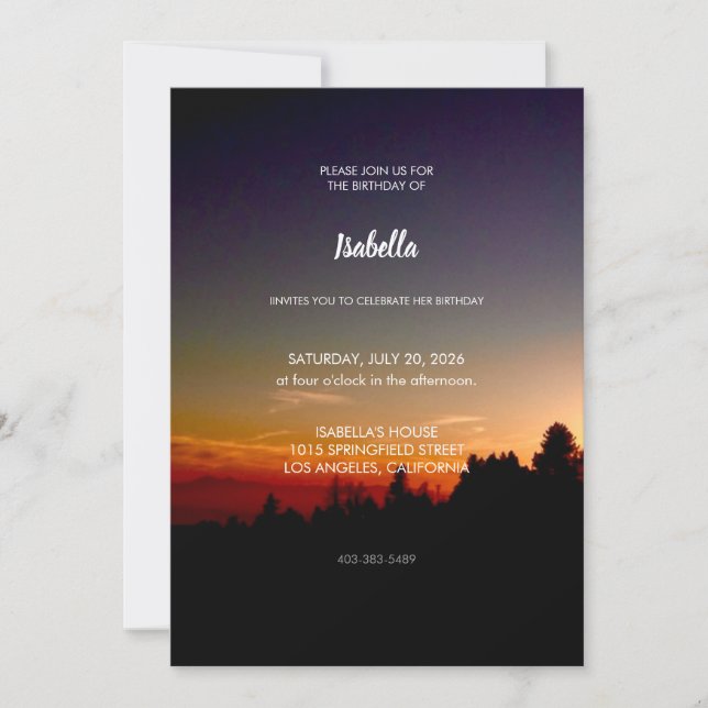 Convite Birthday Invitation (Frente)