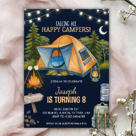 Convite Birthday invitation featuring a camping theme