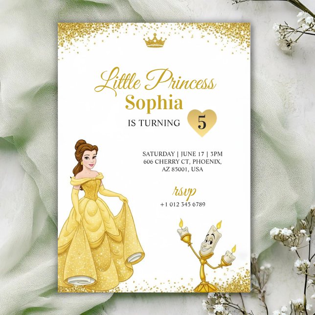 Convite Birthday Invitation featuring a princess (Criador carregado)