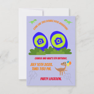 Convite Birthday invitation for twin brothers.