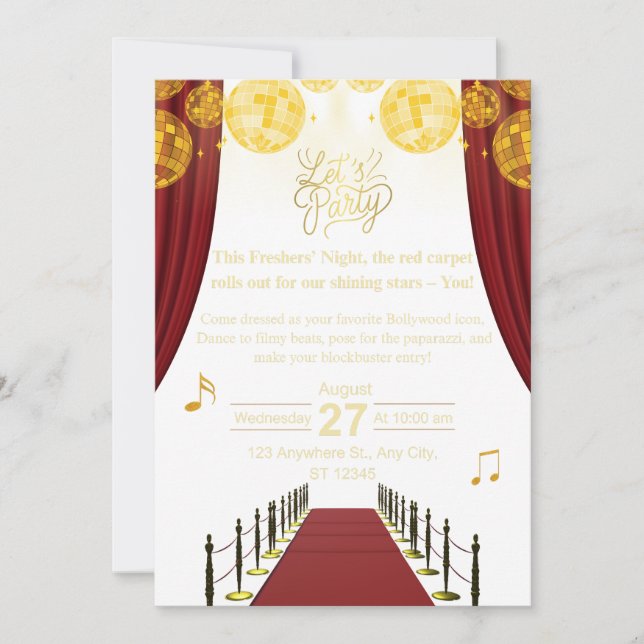 Convite Birthday Invitation Minimal Elegant Modern Design (Frente)