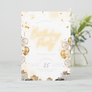 Convite Birthday Invitation Pink Aesthetic Cute Design