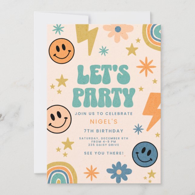 Convite Birthday Invitation Postcards Design (Frente)