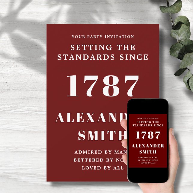 Convite Birthday Invitation Red And White (Criador carregado)