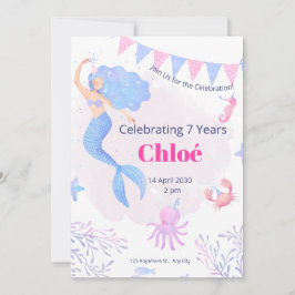 Convite Birthday Invitation Under the Sea Birthday