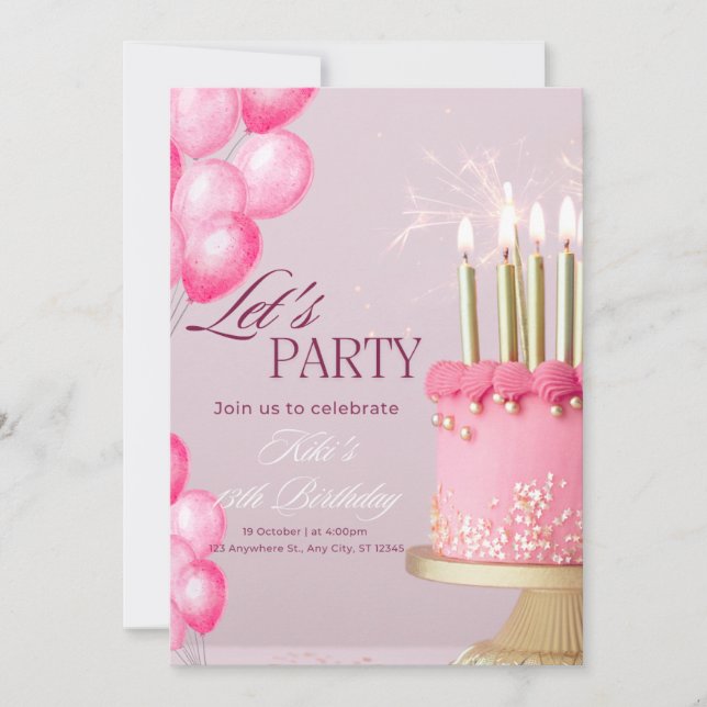Convite Birthday invitations  (Frente)