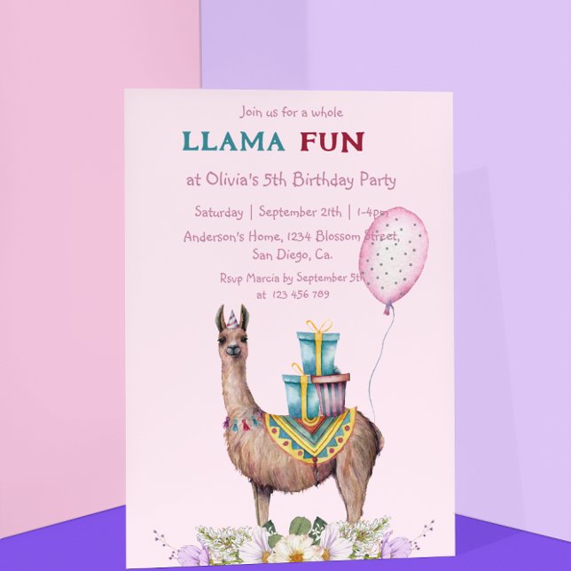 Convite Birthday Llama (Criador carregado)