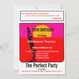 Convite Birthday Male Female 50TH Summer Beach Retro