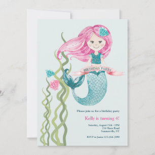 Convite Birthday Mermaid