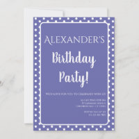 Birthday Modern Bolinhas Purple Periwinkle